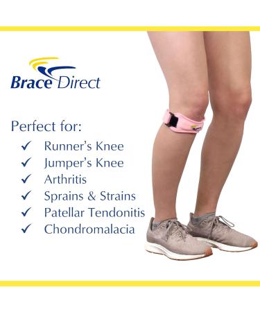 Brace Direct Patella Knee Strap - Adjustable Support for Running Volleyball & Basketball - Pain Relief from Arthritis & Tendonitis - Injury Prevention - Black-Royal - Buy Online on GoSupps.com