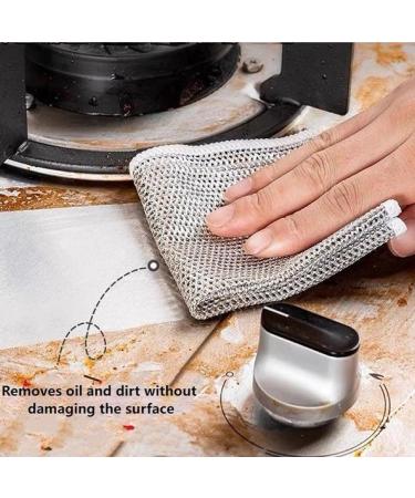 Graceful Double Stainless Steel Scrubber Double Stainless Steel Scrubber Stainless Steel Scrubber Multipurpose Wire Dishwashing Rags for Wet and Dry (10PCS) - Buy Online on GoSupps.com
