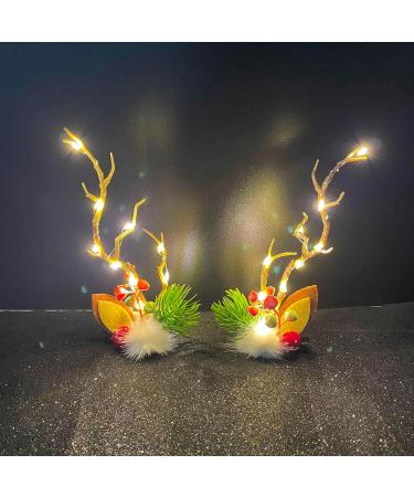 Clataly LED Christmas Hair Pins Simulation Tree Branch Hair Clips Light Up Flower Hairpin Hair Accessories for Women and Girls (Warm light A) - Buy Online on GoSupps.com