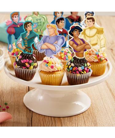 Princess and Prince Cupcake Toppers Birthday Cake Decorations Party Supplies Decor 50 counts - Buy Online on GoSupps.com