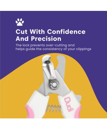 Dudi Pet Claw Scissors for Dogs Cats Rabbits & Guinea Pigs - Safe Nail Scissors Set with Claw Grinder - Large White/Pink - Buy Online on GoSupps.com