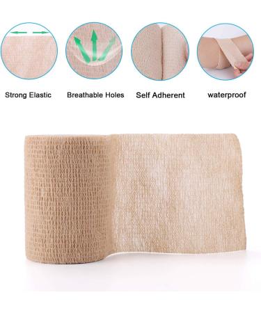 Self-Adhesive Cohesive Wrap Bandage - Flexible Stretch Tape for Athletic Support & First Aid (6 Packs 3"x5 Yards) - Ideal for Wrist Hand & Ankle Sprains - Buy Online on GoSupps.com