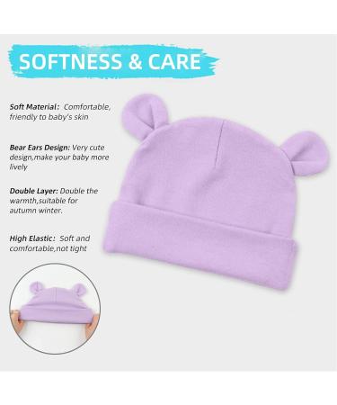 XIAOHAWANG Newborn Hospital Hat - Cotton Bear Ears Baby Beanie for Boys and Girls | 0-6 Months & 6-12 Months | Color-C - Buy Online on GoSupps.com