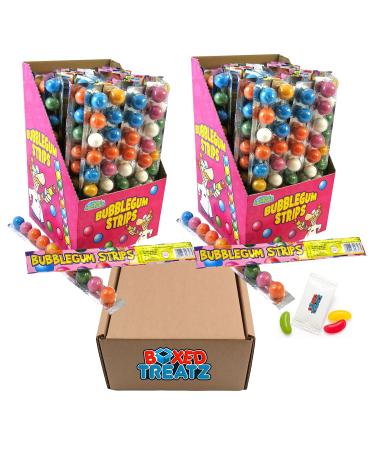 Bubblegum Strips 80x17g (1.36kg) Retro Sweets Candy Gummy Gift Jelly Party Pick & Mix Boxed Treatz