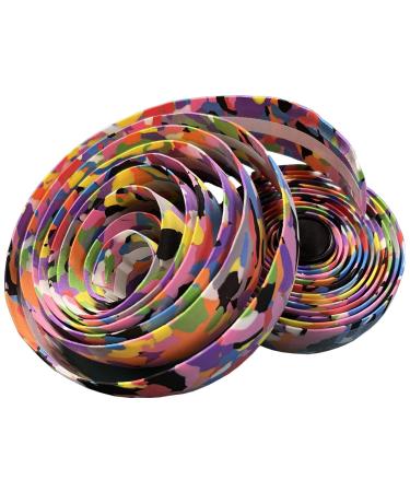 MIKAIXIN Handlebar Tape for Road Bike Super Soft Comfortable EVA Foam Bicycle Bar Tapes Grip Anti-Slip Shock Absorption Winding Cork Bar Tape with Bar Plugs (Colorful) Blue