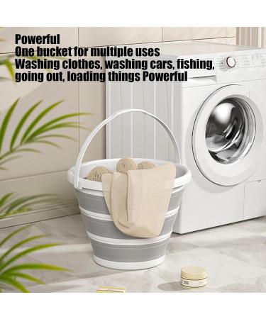 Shakven Foldable Bucket with Handle | Ergonomic Water Bucket with Large Capacity - 10L Space-Saving Fishing Bucket Portable Water Bucket with Handle for Camping - Buy Online on GoSupps.com