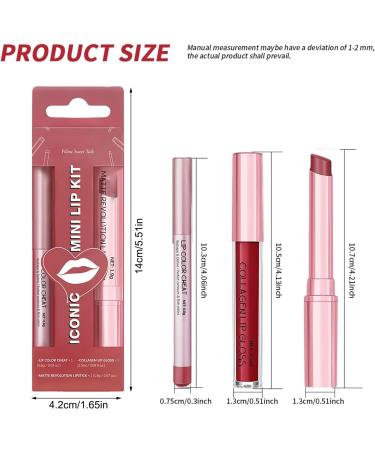 Lip Liner and Lipstick Set Long Lasting Makeup Set NonSmearing Makeup Lip Gloss for Women and Girls for Daily Use Night Party Date Travel 2 - Buy Online on GoSupps.com