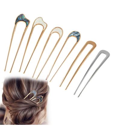 6pcs Metal Hair Pins Vintage French Style Hair Pins for Buns Hair Accessories for Women Girls Hairstyle Accessories Suitable for Various Occasions Home Shopping Weddings Dating Parties