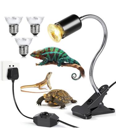 Tortoise Heat Lamp 50W UVA UVB Basking Lamp with 360 Rotatable Clip & Power Adapter 30cm Rotatable Gooseneck with 3 x 50W Heat Bulb Heating Light for Reptiles Lizard Turtle Snak Aquarium - Buy Online on GoSupps.com