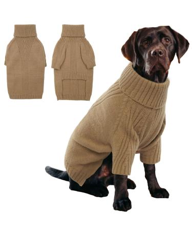 Iecoii dog sweater sweater for dogs dog sweater for small medium-sized large dogs warm turtleneck dog sweater winter dog clothing for cats Chihuahua French bulldog Labrador XX-Large camel - Buy Online on GoSupps.com