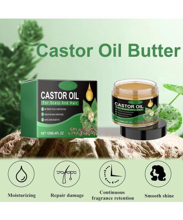 Raw Castor Oil for Hair Growth 120ml Castor Oil Pure Butter Hair Conditioner for Damage Protective Moisture Recovery Miracle Oil for Healthier Thicker Fuller Hair - Buy Online on GoSupps.com
