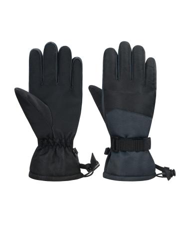 Century Star Kids Winter Gloves Waterproof Snow Gloves for Boys Girls Ski Gloves Warm Outdoor Sport Mittens Medium(fits 6-11 years) Black