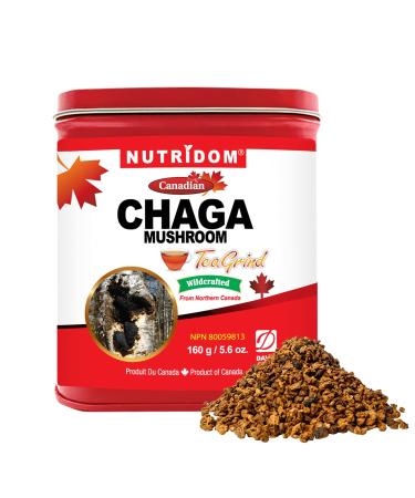 Nutridom Canadian Chaga Mushroom Tea Grind Pebbles Wild-Harvested Hand-Picked 160 g