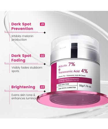 Alpha arbutin 7 tranexamic acid 4 Cream Creme Eclaircissante Peau Noir Puissant Niacinamide glutathion taches brunes taches de rousseur imperfections pigmentation soins de la peau cor ens - Buy Online on GoSupps.com