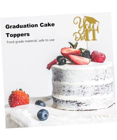 CHILDWEET 10pcs 2021 Graduation Cake Arrangement Trencher Cake Toppers 2021 Graduation Photo Booth Props Dessert Picks High Grad Paper Cups Party Cake Topper Food Insert Card Golden 13x13.5cm - Buy Online on GoSupps.com
