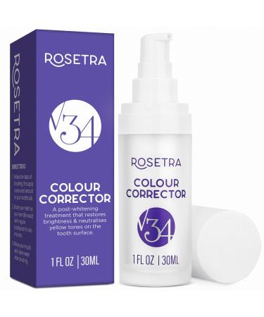 ROSETRA V34 Colour Corrector, Purple Teeth Whitening, Tooth Stain Removal, Teeth Whitening Booster, Purple Toothpaste, Colour Correcting, Tooth Colour Corrector (1pcs Purple) 1 Fl Oz (Pack of 1)