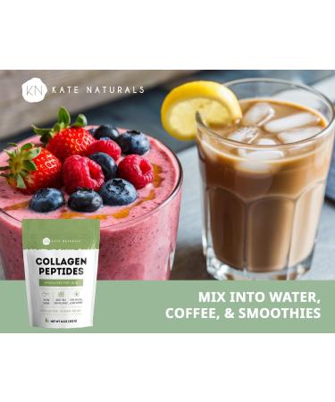 Kate Naturals Collagen Peptides Powder for Hair Skin Nails & Joints (16oz Hydrolyzed Unflavored) Grass-Fed & Pasture-Raised Bovine Collagen Types 1 & 3 1 Pound (Pack of 1) - Buy Online on GoSupps.com