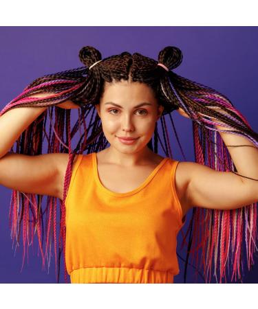 Rundago 8 Pieces Colourful Hair Wefts for Kids Braided Hair Tie Band Kids Colourful Hair with Elastic Rope Band for Party Highlights Hair Accessories Hair Pieces for Kids Girl - Buy Online on GoSupps.com