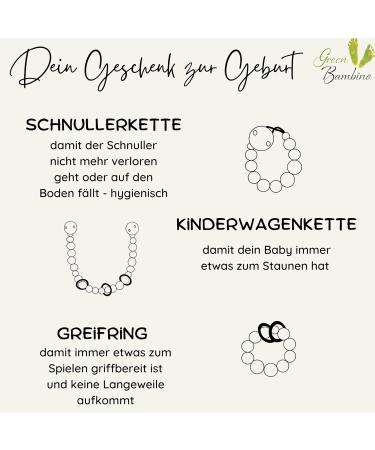 Eco-Friendly Baby Gift Set | Sustainable Wooden Toys Pacifier Chain & Rattles for Boys & Girls | Neutral Baby Equipment by Green Bambino - Buy Online on GoSupps.com