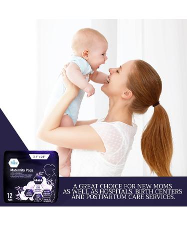 Med Pride Postpartum Maternity Pads - 12 Extra-Absorbent After-Birth Pads for Heavy Flow & Overnight Use - Buy Online on GoSupps.com