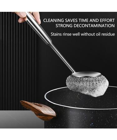 Metal Scrubber Dish Scrub Brush - Multipurpose Dish Brush with Handle | Drill Brush Power Scrubber | Pot Pan Sink Cleaning Pot Pan Sink Cleaning for Bathroom Kitchen Wall Oven Dish Tile Tub Floor (approx.)33*8cm. - Buy Online on GoSupps.com
