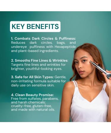 Beauty by Mish Mini Vibration Stay Up Eye Cream with Hexapeptide Lifting & Firming Formula Helps Reduce Dark Circle and Puffiness 20g - Buy Online on GoSupps.com