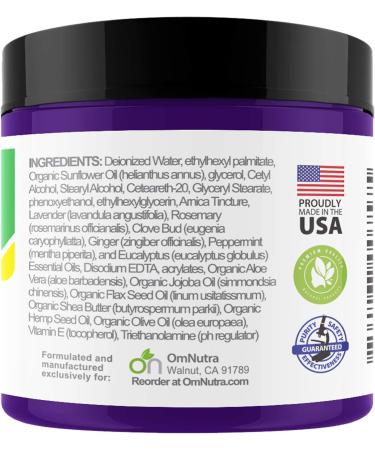 OmNutra Organic Arnica Cream - 4oz | Maximum Strength Gel with Aloe Vera & Essential Oil Blend - Buy Online on GoSupps.com