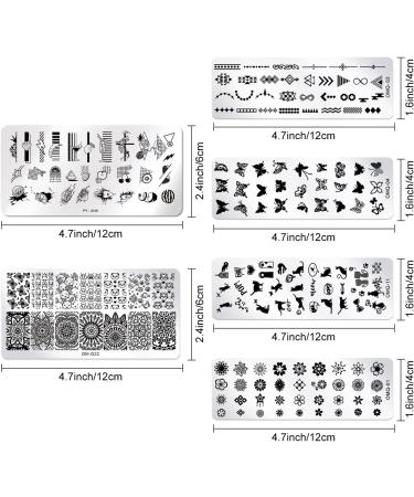 Longbest Nail Stamping Plate Set - 6pcs DIY Nail Art Templates for Women | International Shipping Available - Buy Online on GoSupps.com