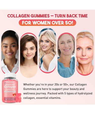2 Pack Hydrolyzed Collagen Gummies for Women & Men Women Over 50 Collagen Peptides Type I II III V & X with Biotin Vitamin C & E-Supports Skin Hair Nails Bone Health Strawberry Flavor 120 Count 60 Count (Pack of 2) - Buy Online on GoSupps.com