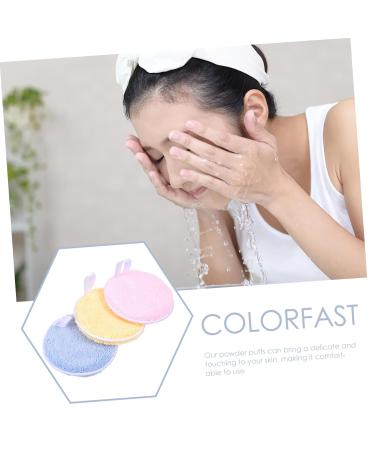 FRCOLOR Face Cleaning Puffs - 3pcs Round Cleansing Pads for Comfortable Makeup Removal | Best Fiber Makeup Tools - Buy Online on GoSupps.com