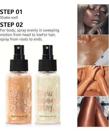 Body Glitter Spray - Quick-Drying & Long-Lasting Glitter Hairspray for Hair Body & Clothes | 76 ML (2 Pack) - Perfect for Stage Makeup & Festival Rave (Purple - Buy Online on GoSupps.com