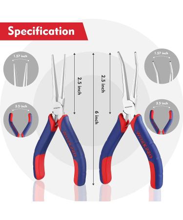 WORKPRO 6 Mini Needle Nose Pliers Set - Long, Bent & Cutter Pliers for Wire Wrapping, Crafts & Jewelry Making - Buy Online on GoSupps.com