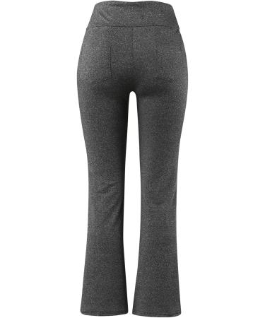 Buy Wenzhou Ladies Flare Yoga Pose Bootcut Leggings | Fitness Pants for Gym Pilates & Workouts | Stretch Belly Control XL Dark Gray - Buy Online on GoSupps.com