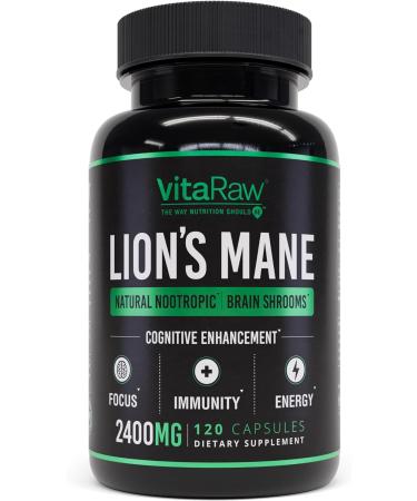 VitaRaw Lions Mane Mushroom + Irish Sea Moss - Brain Booster Memory & Energy + Immune Support Joint & Thyroid and Gut Health - Buy Online on GoSupps.com