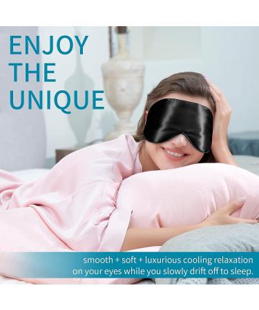Silk Sleep Mask in Black with Cooling Gel Eye Mask - Natural and Soothing - Buy Online on GoSupps.com