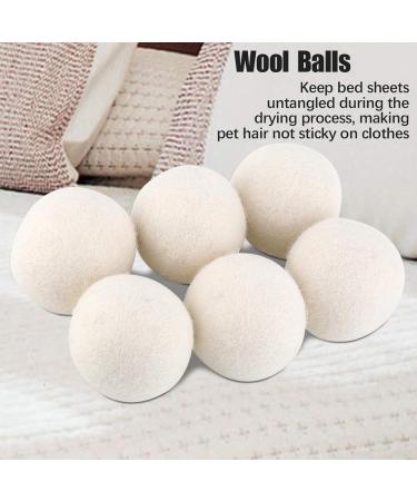 VIFERR Wool Dryer Balls 6Pcs 6cm Natural Fabric Softener Reusable Reduces Clothing Wrinkles and Saves Drying Time. The Large Dryer Ball is a Better Alternative to Plastic Balls and Liquid Softener - Buy Online on GoSupps.com