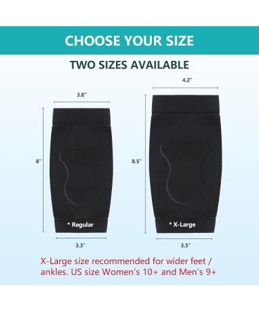 Buy Achilles Tendon Heel Protector - Compression Padded Sleeve Socks | Promifun Premium Gel Socks for Haglunds Bump Bursitis Tendonitis - Black X-Large - Buy Online on GoSupps.com