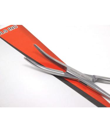 Two Piece Set - 5" Mosquito Hemostat Forceps with 3 Position Lockings Curved + Straight Teeth Polished Finish Pliers - Buy Online on GoSupps.com