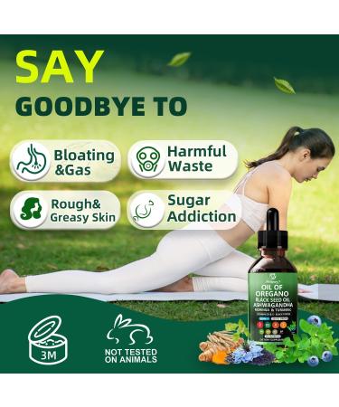 Oil of Oregano with Black Seed Oil | 8 in 1 Organic Oregano Oil Drops with Ashwagandha Moringa & Turmeric | Natural Herbal Supplements for Immune Support & Stress Relief | Vegan Friendly 2 Fl Oz - Buy Online on GoSupps.com
