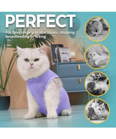 Avont Katzenbody | Post-Op Recovery Suit for Cats | Leak Protection | Lavender S | Ideal for Castration Spay Wound & Skin Disease Care - Buy Online on GoSupps.com
