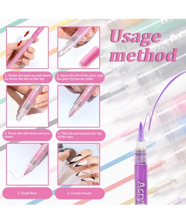 12PCS/Set Nail Art Pens 12 Colors Nail Polish Pens Quick Dry Nail Art Paint Smooth Graffiti Dotting Pen Waterproof Drawing Painting Nail Polish Design Pens - Buy Online on GoSupps.com