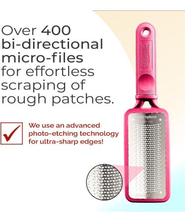 Microplane Colossal Foot File Scraper - The Original Stainless Steel Foot Rasp Dead Skin/Callus Remover for Feet Gentle Foot Scrubber Pedicure Tools for Salon-Quality Foot Care Pink Disposable - Buy Online on GoSupps.com