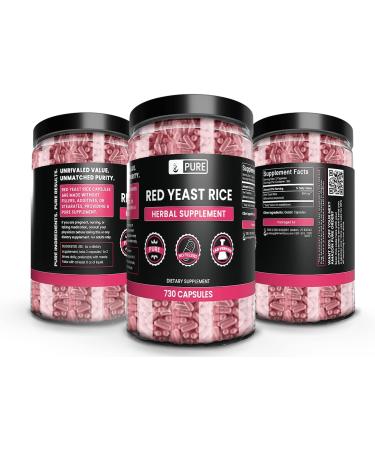 Pure Red Yeast Rice Capsules (730 Count) | Lab Verified, No Fillers | Pure Original Ingredients - Buy Online on GoSupps.com