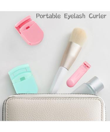 Whalrace Portable Eyelash Curler Set - Long Lasting Natural Curls for Women - Pink Round Design - Buy Online on GoSupps.com
