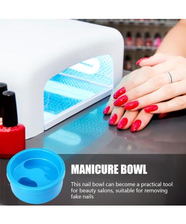 Uozonit Manicure Bowl | Manicure Care Soak Bowl Nail Soaking Container Manicure Hand Bowl Art Hand Wash Spa Tool Manicure Tool for Salon Home Blue - Buy Online on GoSupps.com