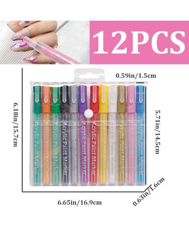 12PCS/Set Nail Art Pens 12 Colors Nail Polish Pens Quick Dry Nail Art Paint Smooth Graffiti Dotting Pen Waterproof Drawing Painting Nail Polish Design Pens - Buy Online on GoSupps.com