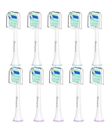 Senyum Replacement Toothbrush Heads for Philips Sonicare Replacement Heads Compatible with Phillips Sonicare Replacement Brush Head Electric Toothbrushes for Sonic Care Brush Refill Snap-On 10 Pack 10 White