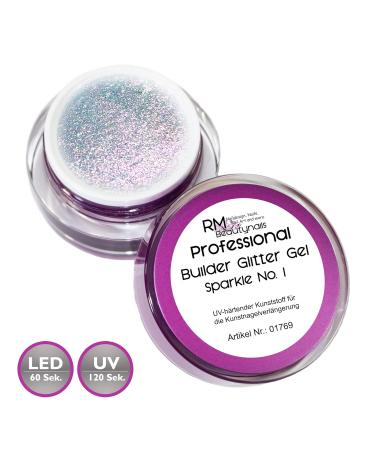 RM Beautynails Glitter Gel No 1 - 15ml Builder Gel for UV & LED Nails | International Shipping Available - Buy Online on GoSupps.com
