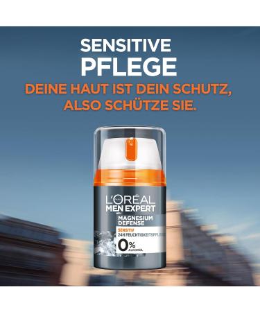 L'Or al Paris LOr al Men Expert Sensitiv Face Care for Men Soothing Moisturizer for Sensitive Skin Face Cream for Men Without Alcohol with Hyaluronic Acid Magnesium Defense 1 x 50 ml Pack of 1 - Buy Online on GoSupps.com