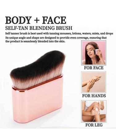 Body Makeup Brush & Self Tanner Brush | Pink Rose Gold Kabuki Brush for Flawless Tan & Bronzer Application - Buy Online on GoSupps.com